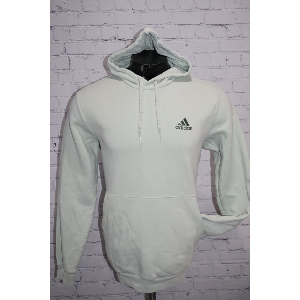 Adidas Hoodie Mens Large Light Green Embroidered Logo Fleece Pullover ** - Picture 9 of 10